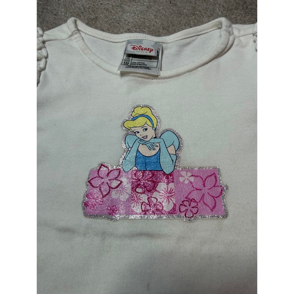 Vintage Disney Princess XXS 2/3 White Cinderella Tank Top Stained - Picture 4 of 11
